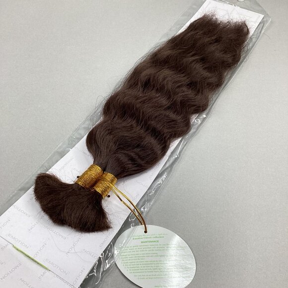 14” Dark Brown #4 Super Wave Bulk Micro Braiding Blend Hair - Picture 4 of 5